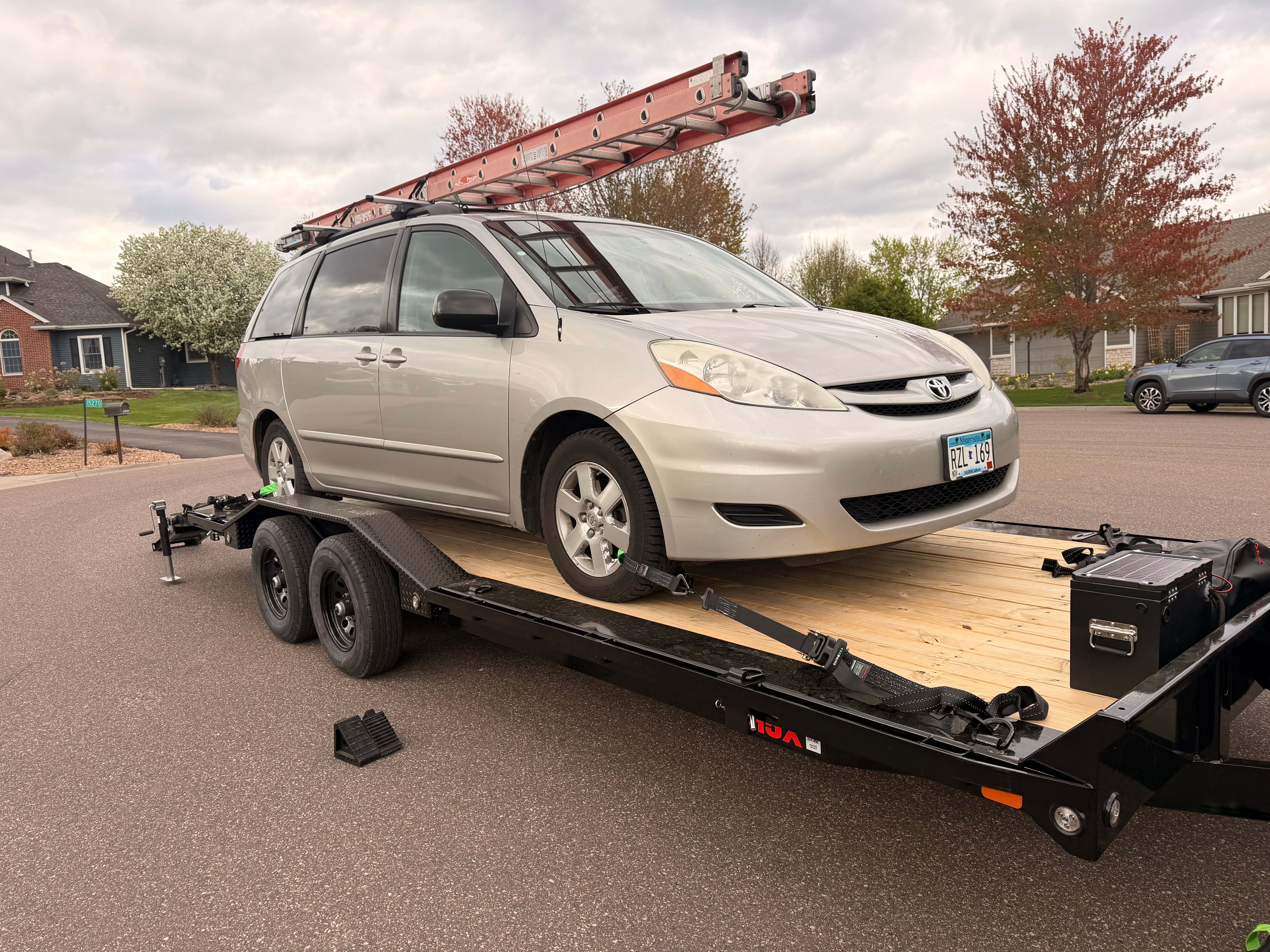 MaxxD Car Hauler with Vehicle Loaded - Hastings MN Trailer Rental